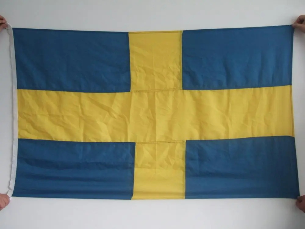Bandiera della Svezia cucita 100 * 150 cm
